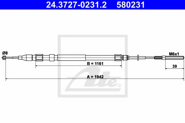 ATE 24.3727-0231.2 Трос, стояночная тормозная система для BMW (Бмв) ATE 24.3727-0231.2 Трос, стояночная тормозная система для BMW (Бмв)
