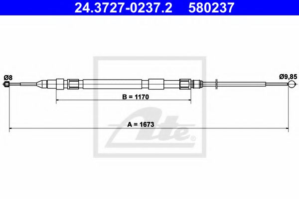 ATE 24.3727-0237.2 Трос, стояночная тормозная система для BMW (Бмв) ATE 24.3727-0237.2 Трос, стояночная тормозная система для BMW (Бмв)