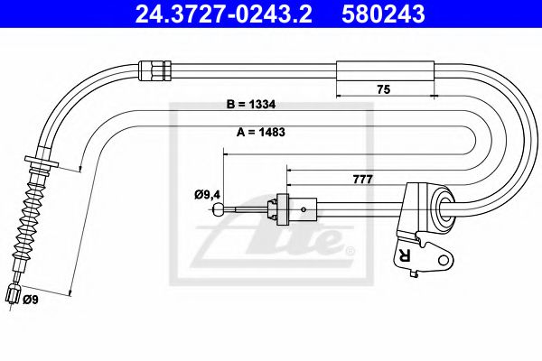ATE 24.3727-0243.2 Трос, стояночная тормозная система для MINI MINI CLUBMAN (Мини Мини клабмэн) ATE 24.3727-0243.2 Трос, стояночная тормозная система для MINI MINI CLUBMAN (Мини Мини клабмэн)