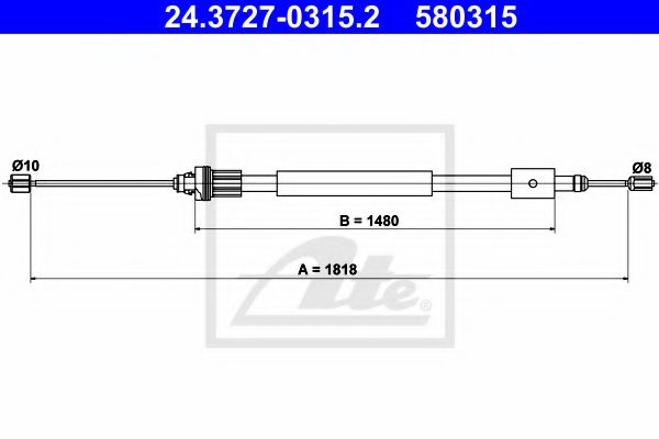 ATE 24.3727-0315.2 Трос, стояночная тормозная система для CITROËN BERLINGO (CитроËн Берлинго) ATE 24.3727-0315.2 Трос, стояночная тормозная система для CITROËN BERLINGO (CитроËн Берлинго)
