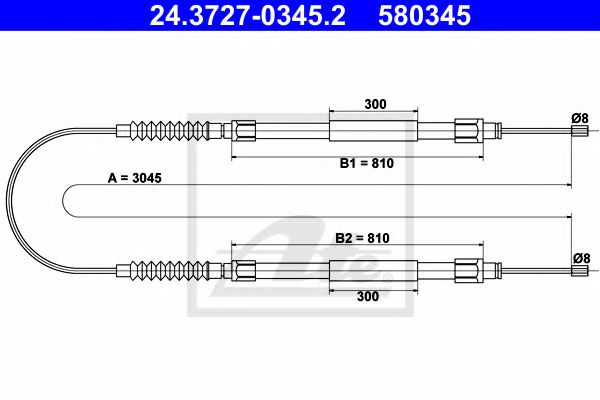 ATE 24.3727-0345.2 Трос, стояночная тормозная система для CITROËN RELAY (CитроËн Рэлаъ) ATE 24.3727-0345.2 Трос, стояночная тормозная система для CITROËN RELAY (CитроËн Рэлаъ)