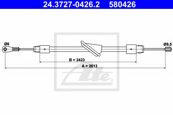 ATE 24.3727-0426.2 Трос, стояночная тормозная система для MERCEDES-BENZ E-CLASS (Мэрcэдэс-бэнз Е класс) ATE 24.3727-0426.2 Трос, стояночная тормозная система для MERCEDES-BENZ E-CLASS (Мэрcэдэс-бэнз Е класс)
