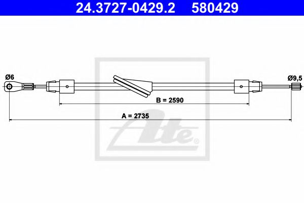 ATE 24.3727-0429.2 Трос, стояночная тормозная система для MERCEDES-BENZ C-CLASS SCOUPE (Мэрcэдэс-бэнз С класс сcоупэ) ATE 24.3727-0429.2 Трос, стояночная тормозная система для MERCEDES-BENZ C-CLASS SCOUPE (Мэрcэдэс-бэнз С класс сcоупэ)