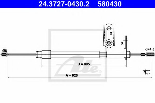 ATE 24.3727-0430.2 Трос, стояночная тормозная система для MERCEDES-BENZ C-CLASS SCOUPE (Мэрcэдэс-бэнз С класс сcоупэ) ATE 24.3727-0430.2 Трос, стояночная тормозная система для MERCEDES-BENZ C-CLASS SCOUPE (Мэрcэдэс-бэнз С класс сcоупэ)