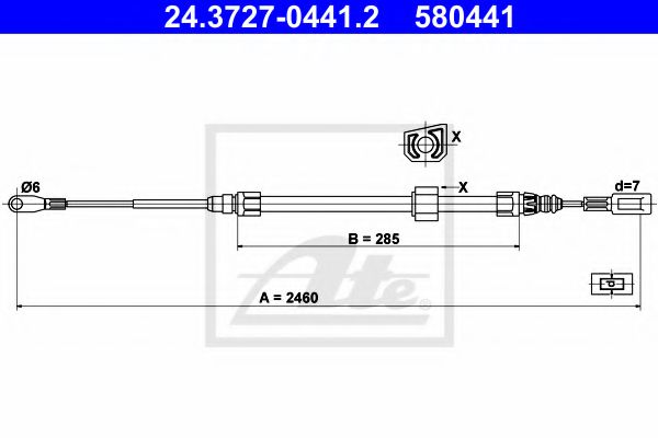 ATE 24.3727-0441.2 Трос, стояночная тормозная система для MERCEDESBENZ (Мерседес бенц) ATE 24.3727-0441.2 Трос, стояночная тормозная система для MERCEDESBENZ (Мерседес бенц)