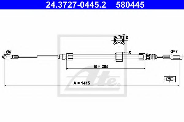 ATE 24.3727-0445.2 Трос, стояночная тормозная система для MERCEDESBENZ (Мерседес бенц) ATE 24.3727-0445.2 Трос, стояночная тормозная система для MERCEDESBENZ (Мерседес бенц)