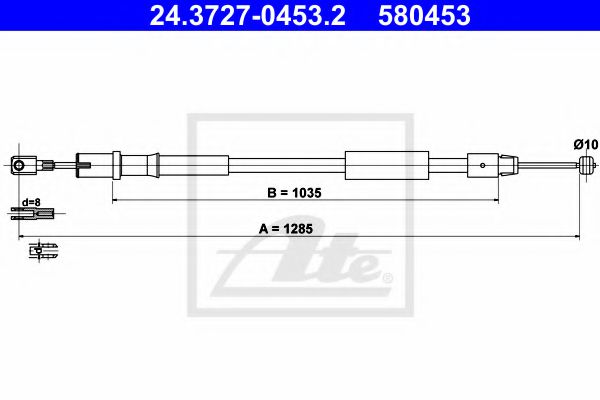 ATE 24.3727-0453.2 Трос, стояночная тормозная система для MERCEDESBENZ (Мерседес бенц) ATE 24.3727-0453.2 Трос, стояночная тормозная система для MERCEDESBENZ (Мерседес бенц)