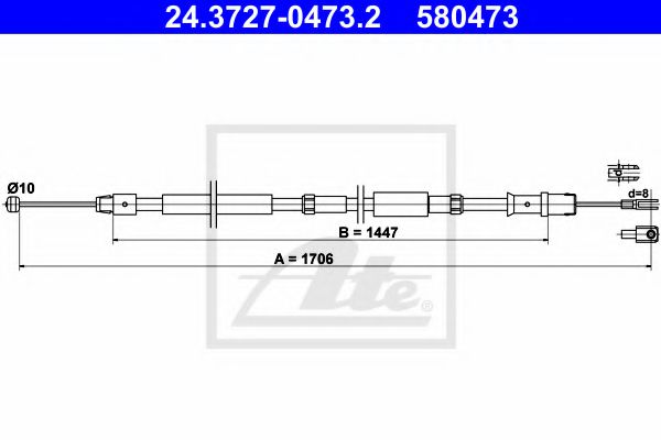 ATE 24.3727-0473.2 Трос, стояночная тормозная система для MERCEDESBENZ (Мерседес бенц) ATE 24.3727-0473.2 Трос, стояночная тормозная система для MERCEDESBENZ (Мерседес бенц)