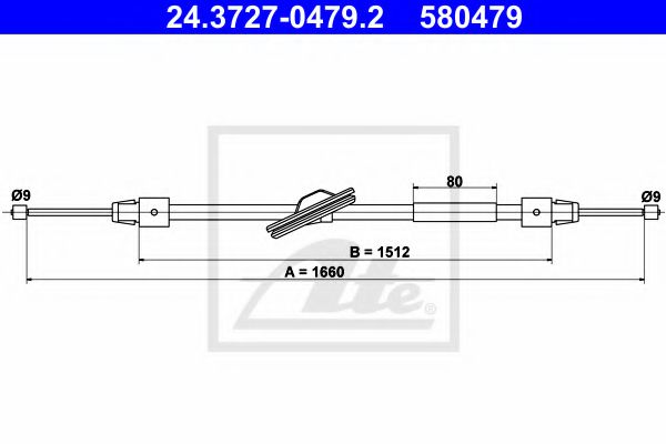 ATE 24.3727-0479.2 Трос, стояночная тормозная система для MERCEDESBENZ (Мерседес бенц) ATE 24.3727-0479.2 Трос, стояночная тормозная система для MERCEDESBENZ (Мерседес бенц)