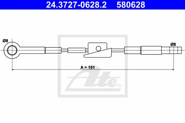 ATE 24.3727-0628.2 Трос, стояночная тормозная система для FORD ORION II (Форд Орион 2) ATE 24.3727-0628.2 Трос, стояночная тормозная система для FORD ORION II (Форд Орион 2)