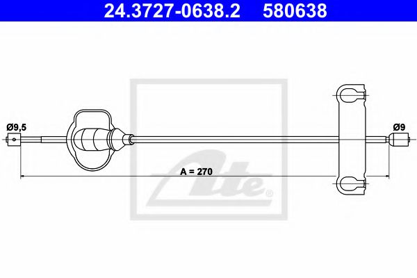 ATE 24.3727-0638.2 Трос, стояночная тормозная система для FORD MONDEO (Форд Мондэо) ATE 24.3727-0638.2 Трос, стояночная тормозная система для FORD MONDEO (Форд Мондэо)