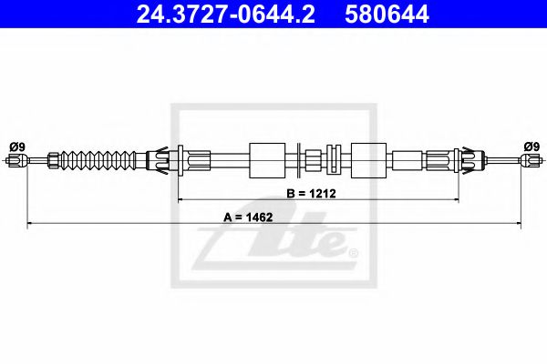 ATE 24.3727-0644.2 Трос, стояночная тормозная система для FORD MONDEO (Форд Мондэо) ATE 24.3727-0644.2 Трос, стояночная тормозная система для FORD MONDEO (Форд Мондэо)