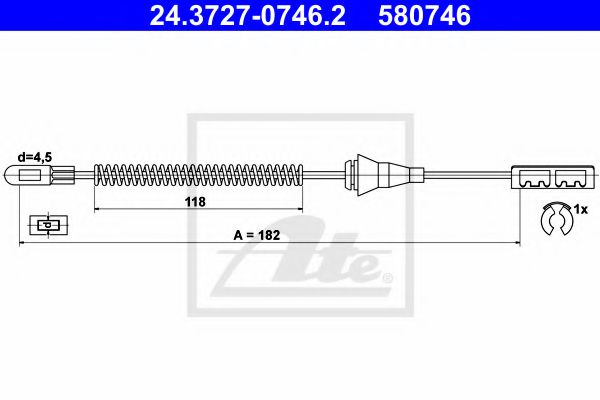 ATE 24.3727-0746.2 Трос, стояночная тормозная система для OPEL ASTRA H (Опель Астра н) ATE 24.3727-0746.2 Трос, стояночная тормозная система для OPEL ASTRA H (Опель Астра н)