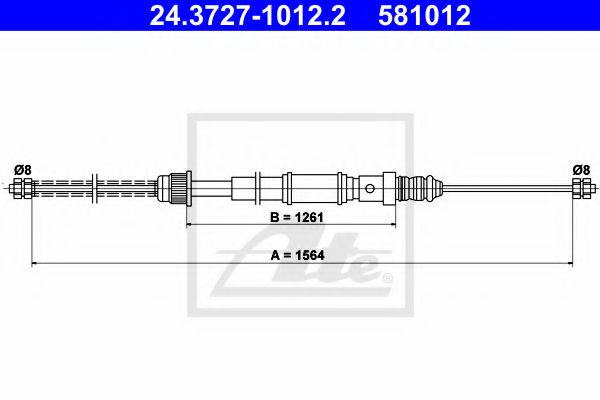 ATE 24.3727-1012.2 Трос, стояночная тормозная система для RENAULT 19 II (Рено 19 2) ATE 24.3727-1012.2 Трос, стояночная тормозная система для RENAULT 19 II (Рено 19 2)