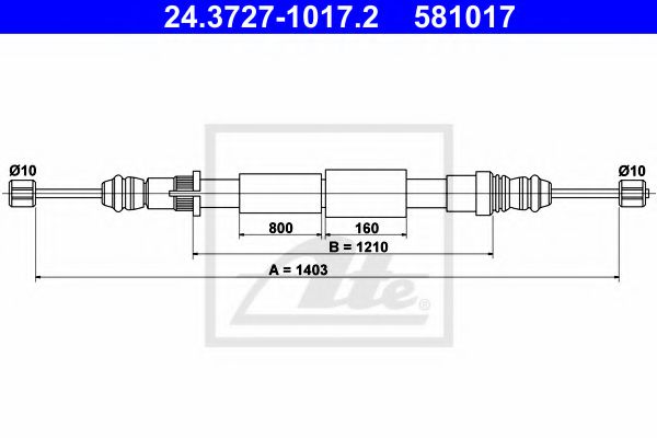 ATE 24.3727-1017.2 Трос, стояночная тормозная система для RENAULT SUPER 5 (Рено Супэр 5) ATE 24.3727-1017.2 Трос, стояночная тормозная система для RENAULT SUPER 5 (Рено Супэр 5)