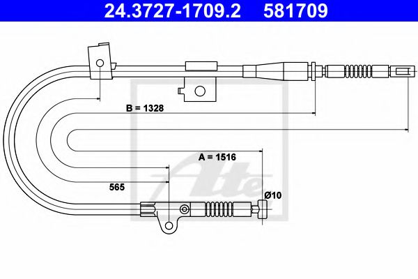 ATE 24.3727-1709.2 Трос, стояночная тормозная система для NISSAN PRIMERA (Ниссан Примера) ATE 24.3727-1709.2 Трос, стояночная тормозная система для NISSAN PRIMERA (Ниссан Примера)