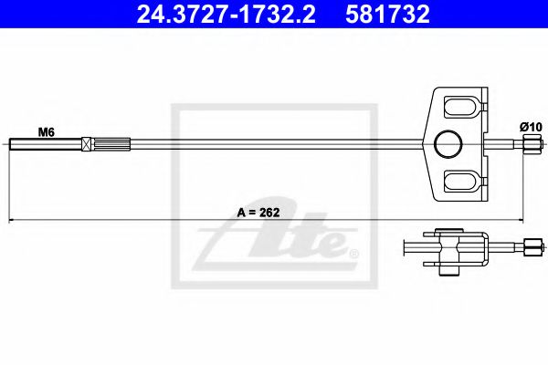 ATE 24.3727-1732.2 Трос, стояночная тормозная система для NISSAN QASHQAI 2 (Ниссан Кашкай 2) ATE 24.3727-1732.2 Трос, стояночная тормозная система для NISSAN QASHQAI 2 (Ниссан Кашкай 2)