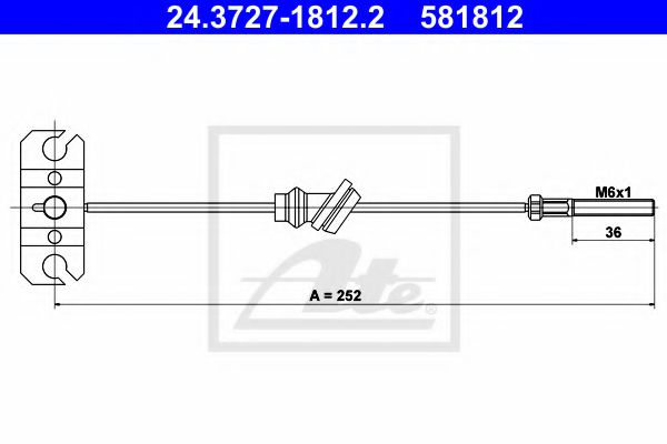 ATE 24.3727-1812.2 Трос, стояночная тормозная система для MAZDA (Мазда) ATE 24.3727-1812.2 Трос, стояночная тормозная система для MAZDA (Мазда)