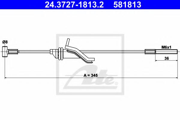 ATE 24.3727-1813.2 Трос, стояночная тормозная система для MAZDA AXELA (Мазда Аxэла) ATE 24.3727-1813.2 Трос, стояночная тормозная система для MAZDA AXELA (Мазда Аxэла)