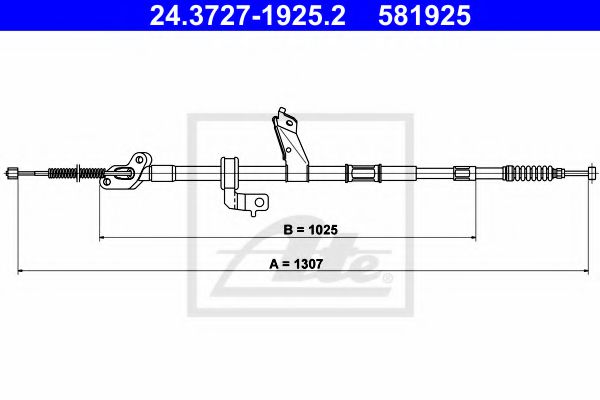 ATE 24.3727-1925.2 Трос, стояночная тормозная система для TOYOTA (Тойота/тоета) ATE 24.3727-1925.2 Трос, стояночная тормозная система для TOYOTA (Тойота/тоета)