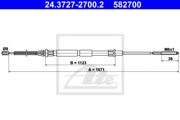 ATE 24.3727-2700.2 Трос, стояночная тормозная система для SEAT INCA (Сеат Инcа) ATE 24.3727-2700.2 Трос, стояночная тормозная система для SEAT INCA (Сеат Инcа)