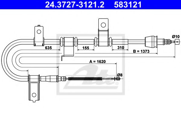 ATE 24.3727-3121.2 Трос, стояночная тормозная система для HYUNDAI TB (Хендай Тб) ATE 24.3727-3121.2 Трос, стояночная тормозная система для HYUNDAI TB (Хендай Тб)