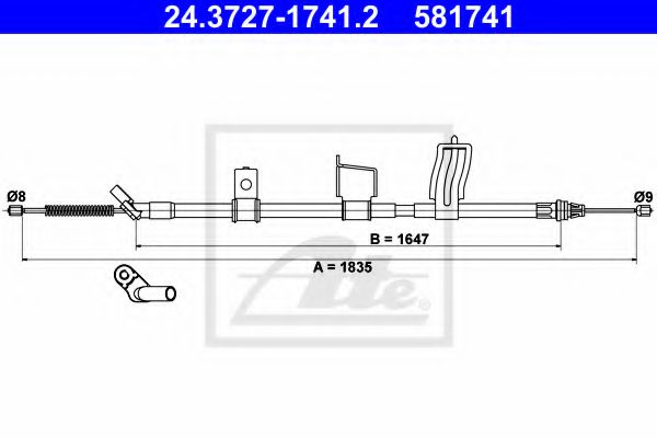 ATE 24.3727-1741.2 Трос, стояночная тормозная система для NISSAN QASHQAI 2 (Ниссан Кашкай 2) ATE 24.3727-1741.2 Трос, стояночная тормозная система для NISSAN QASHQAI 2 (Ниссан Кашкай 2)