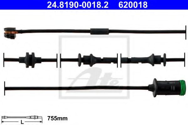 ATE 24.8190-0018.2 Сигнализатор, износ тормозных колодок для OPEL ASTRA G (Опель Астра г) ATE 24.8190-0018.2 Сигнализатор, износ тормозных колодок для OPEL ASTRA G (Опель Астра г)