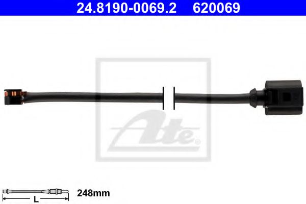 ATE 24.8190-0069.2 Сигнализатор, износ тормозных колодок для PORSCHE BOXSTER (Порше Боxстэр) ATE 24.8190-0069.2 Сигнализатор, износ тормозных колодок для PORSCHE BOXSTER (Порше Боxстэр)