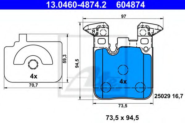 ATE 13.0460-4874.2 Тормозные колодки для BMW (Бмв) ATE 13.0460-4874.2 Тормозные колодки для BMW (Бмв)