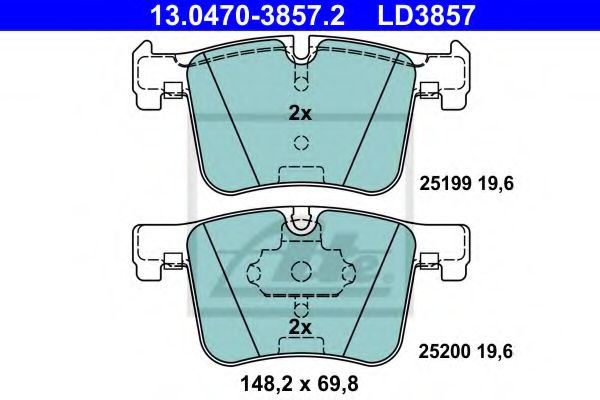 ATE 13.0470-3857.2 Тормозные колодки для BMW (Бмв) ATE 13.0470-3857.2 Тормозные колодки для BMW (Бмв)