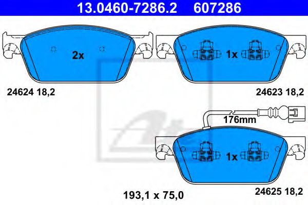 ATE 13.0460-7286.2 Тормозные колодки для VOLKSWAGEN T5 CARAVELLE (Фольксваген Т5 каравелла) ATE 13.0460-7286.2 Тормозные колодки для VOLKSWAGEN T5 CARAVELLE (Фольксваген Т5 каравелла)