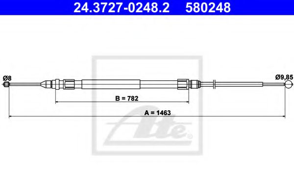 ATE 24.3727-0248.2 Трос, стояночная тормозная система для BMW (Бмв) ATE 24.3727-0248.2 Трос, стояночная тормозная система для BMW (Бмв)