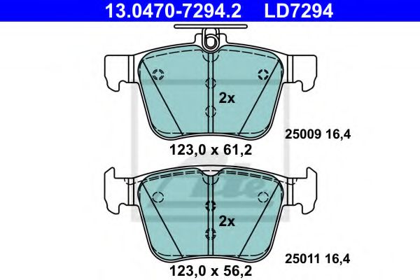 ATE 13.0470-7294.2 Тормозные колодки для VOLKSWAGEN (Фольксваген) ATE 13.0470-7294.2 Тормозные колодки для VOLKSWAGEN (Фольксваген)