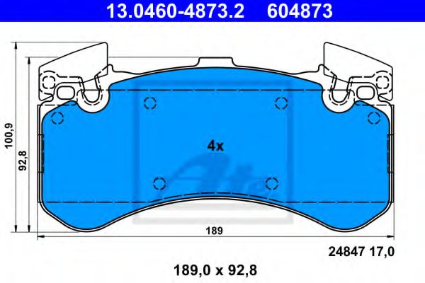 ATE 13.0460-4873.2 Тормозные колодки для AUDI A7 (Ауди А7) ATE 13.0460-4873.2 Тормозные колодки для AUDI A7 (Ауди А7)