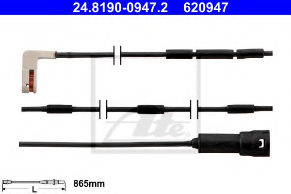 ATE 24.8190-0947.2 Сигнализатор, износ тормозных колодок для OPEL OMEGA A (Опель Омэга а) ATE 24.8190-0947.2 Сигнализатор, износ тормозных колодок для OPEL OMEGA A (Опель Омэга а)