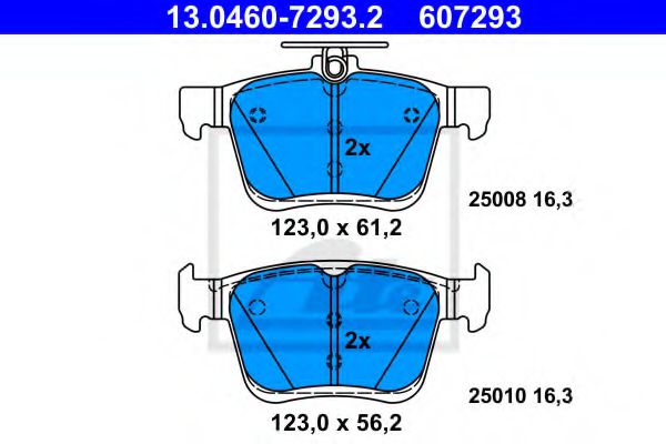 ATE 13.0460-7293.2 Тормозные колодки для VOLKSWAGEN GOLF VII (Фольксваген Гольф 7) ATE 13.0460-7293.2 Тормозные колодки для VOLKSWAGEN GOLF VII (Фольксваген Гольф 7)