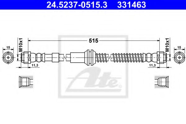 ATE 24.5237-0515.3 Тормозной шланг для PORSCHE CAYENNE (Порше Cаъэннэ) ATE 24.5237-0515.3 Тормозной шланг для PORSCHE CAYENNE (Порше Cаъэннэ)