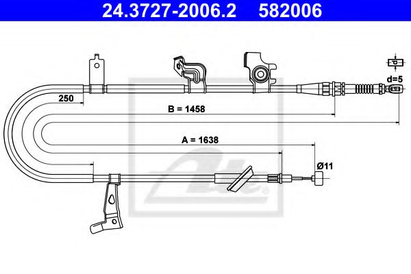 ATE 24.3727-2006.2 Трос, стояночная тормозная система для SUZUKI (Сузуки) ATE 24.3727-2006.2 Трос, стояночная тормозная система для SUZUKI (Сузуки)