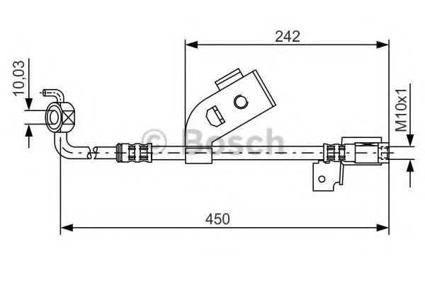 BOSCH 1 987 476 184 Тормозной шланг передний мост слева для FORD (Форд) BOSCH 1 987 476 184 Тормозной шланг передний мост слева для FORD (Форд)