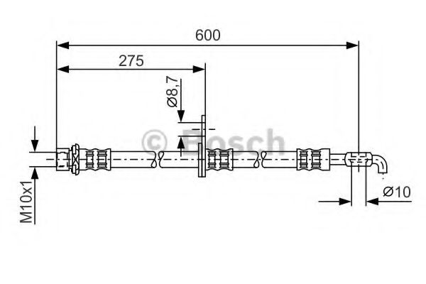 BOSCH 1 987 476 229 Тормозной шланг передний мост справа для TOYOTA (Тойота/тоета) BOSCH 1 987 476 229 Тормозной шланг передний мост справа для TOYOTA (Тойота/тоета)