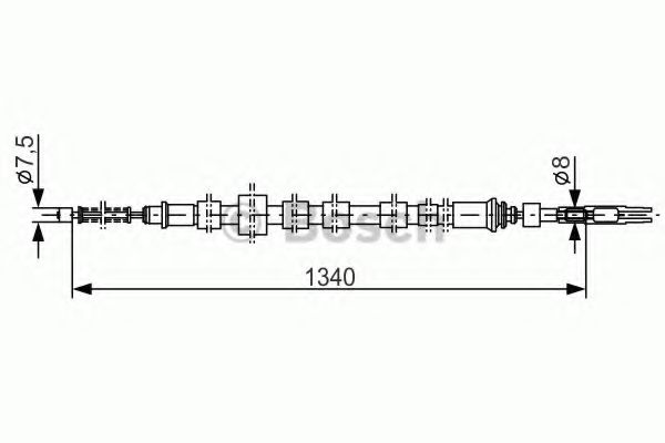 BOSCH 1 987 477 020 Трос, стояночная тормозная система справа для FORD ESCORT III (Форд Эсcорт 3) BOSCH 1 987 477 020 Трос, стояночная тормозная система справа для FORD ESCORT III (Форд Эсcорт 3)