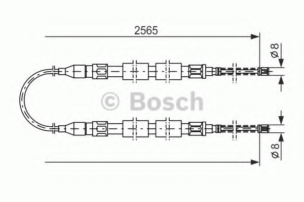 BOSCH 1 987 477 041 Трос, стояночная тормозная система посередине для VOLKSWAGEN CORSAR (Фольксваген Cорсар) BOSCH 1 987 477 041 Трос, стояночная тормозная система посередине для VOLKSWAGEN CORSAR (Фольксваген Cорсар)