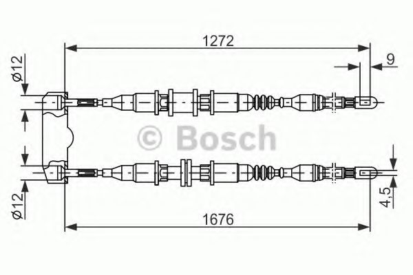 BOSCH 1 987 477 136 Трос, стояночная тормозная система посередине для OPEL (Опель) BOSCH 1 987 477 136 Трос, стояночная тормозная система посередине для OPEL (Опель)