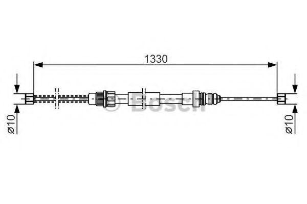 BOSCH 1 987 477 156 Трос, стояночная тормозная система справа для RENAULT SUPER 5 (Рено Супэр 5) BOSCH 1 987 477 156 Трос, стояночная тормозная система справа для RENAULT SUPER 5 (Рено Супэр 5)