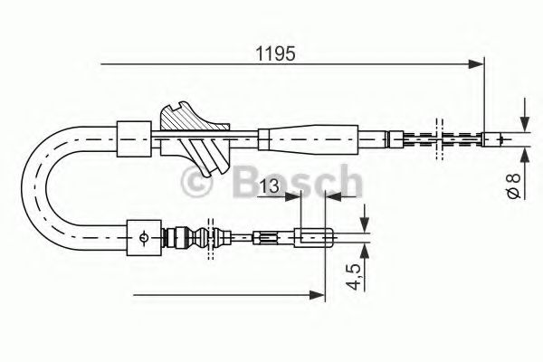 BOSCH 1 987 477 187 Трос, стояночная тормозная система слева для AUDI 80 (Ауди 80) BOSCH 1 987 477 187 Трос, стояночная тормозная система слева для AUDI 80 (Ауди 80)