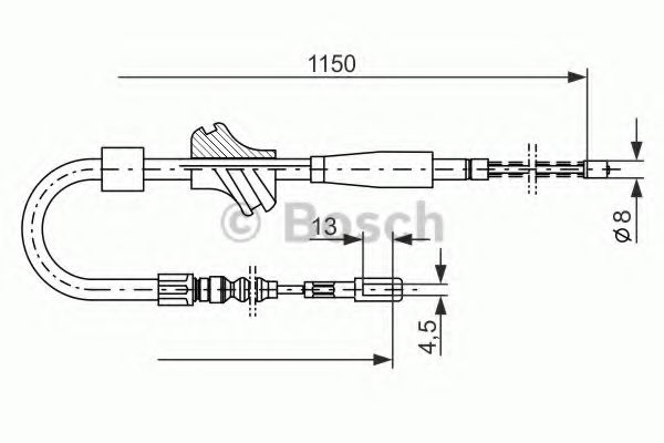 BOSCH 1 987 477 194 Трос, стояночная тормозная система для AUDI 80 (Ауди 80) BOSCH 1 987 477 194 Трос, стояночная тормозная система для AUDI 80 (Ауди 80)