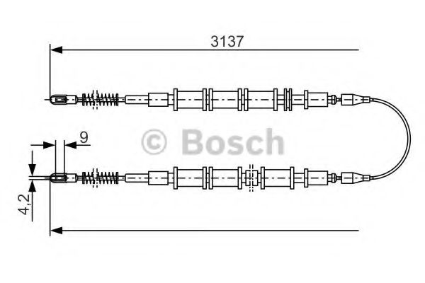 BOSCH 1 987 477 247 Трос, стояночная тормозная система для OPEL (Опель) BOSCH 1 987 477 247 Трос, стояночная тормозная система для OPEL (Опель)