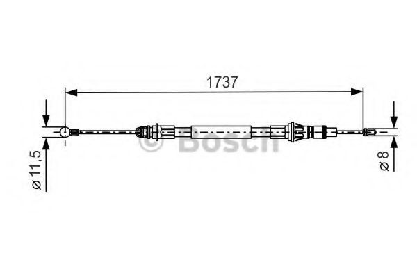 BOSCH 1 987 477 261 Трос, стояночная тормозная система справа для RENAULT MASTER II (Рено Мастэр 2) BOSCH 1 987 477 261 Трос, стояночная тормозная система справа для RENAULT MASTER II (Рено Мастэр 2)