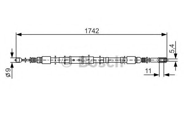 BOSCH 1 987 477 305 Трос, стояночная тормозная система посередине для AUDI 90 (Ауди 90) BOSCH 1 987 477 305 Трос, стояночная тормозная система посередине для AUDI 90 (Ауди 90)